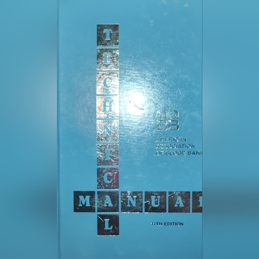 Blue Technical Manual Book 11th Edition 1993 American Association of Blood Banks